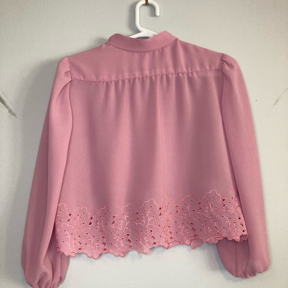 💐Long sleeve cape with scalloped embroidered hem - Picture 3 of 6